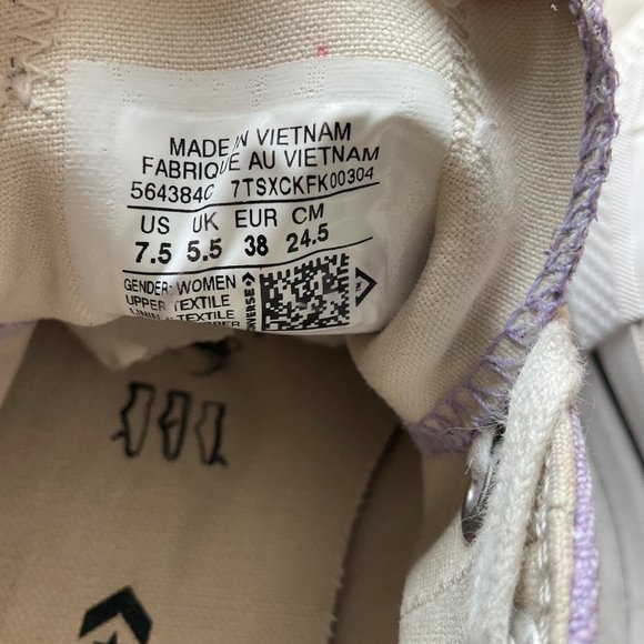 Converse Chuck Taylor All Star Ox Lift sneakers in washed Lilac size 7.5 women - Picture 4 of 11